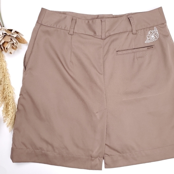 Izod XFG Stretch Brown White Floral Skirt sz 4 - Picture 7 of 15